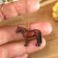 Horse necklace - Wooden horse pendant