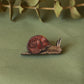 Snail pin - wooden snail brooch