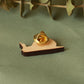 Snail pin - wooden snail brooch