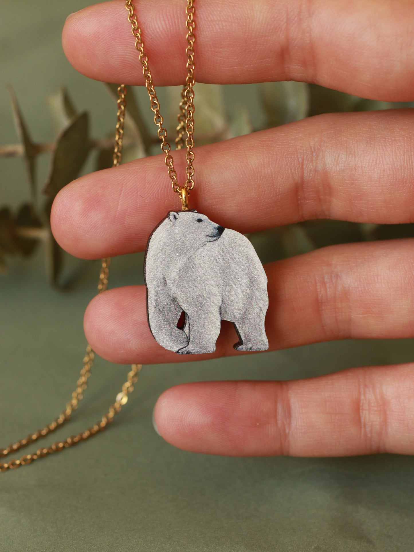 Polar bear necklace
