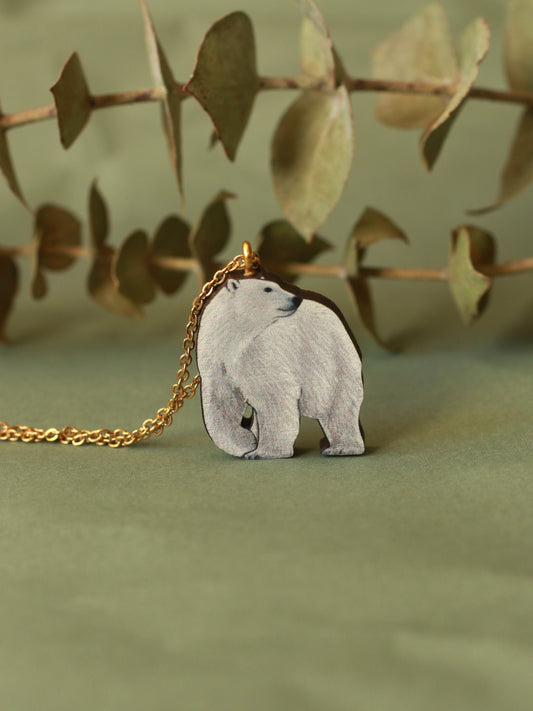 Polar bear necklace