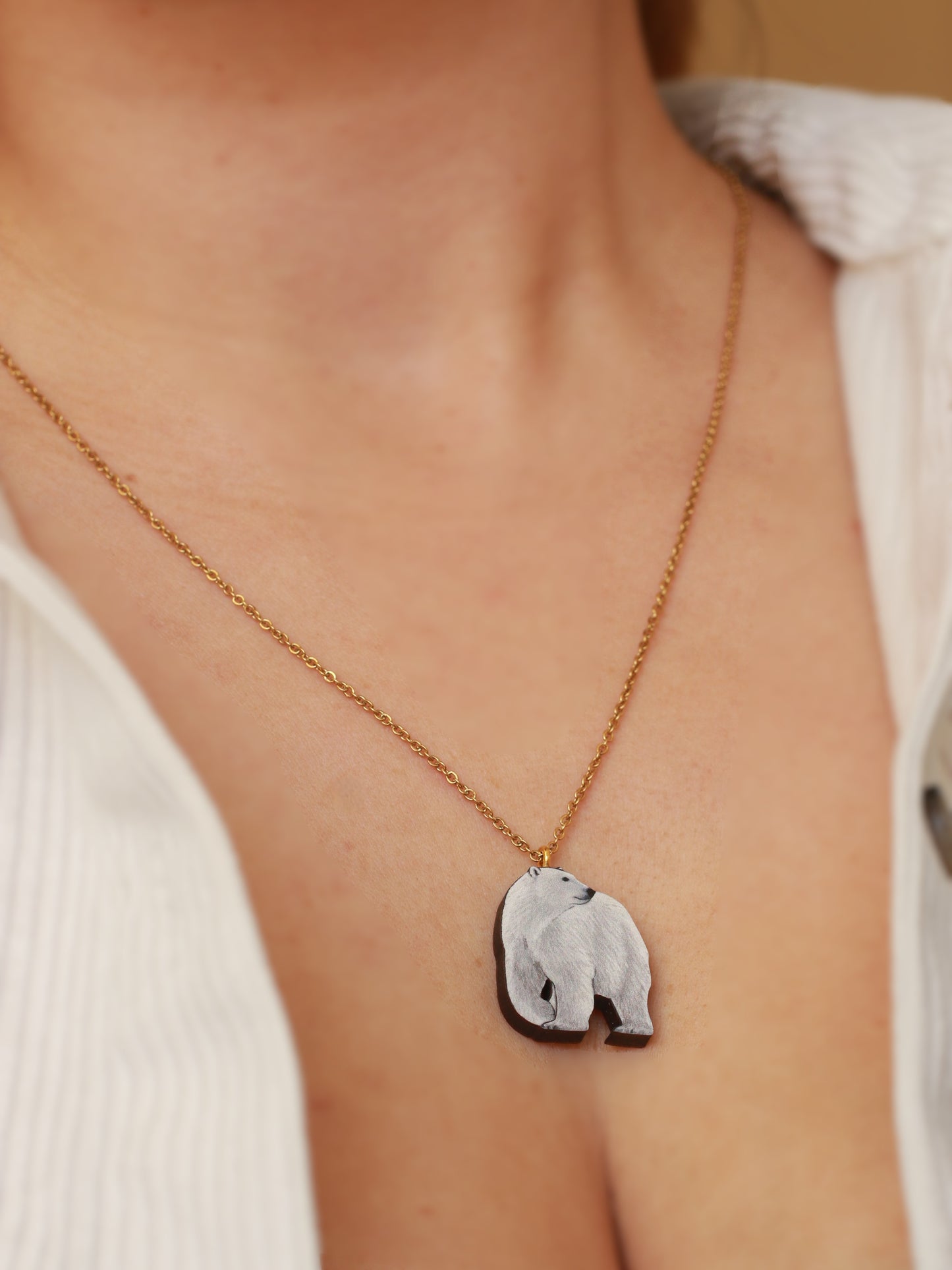 Polar bear necklace