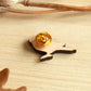 Green budgie pin - wooden Parrot brooch