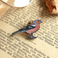 Chaffinch pin - wooden bird brooch