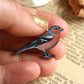 Chaffinch pin - wooden bird brooch