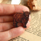 Highland cow pin - Wooden highland cow brooch