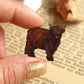 Highland cow pin - Wooden highland cow brooch