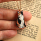 Calico cat necklace