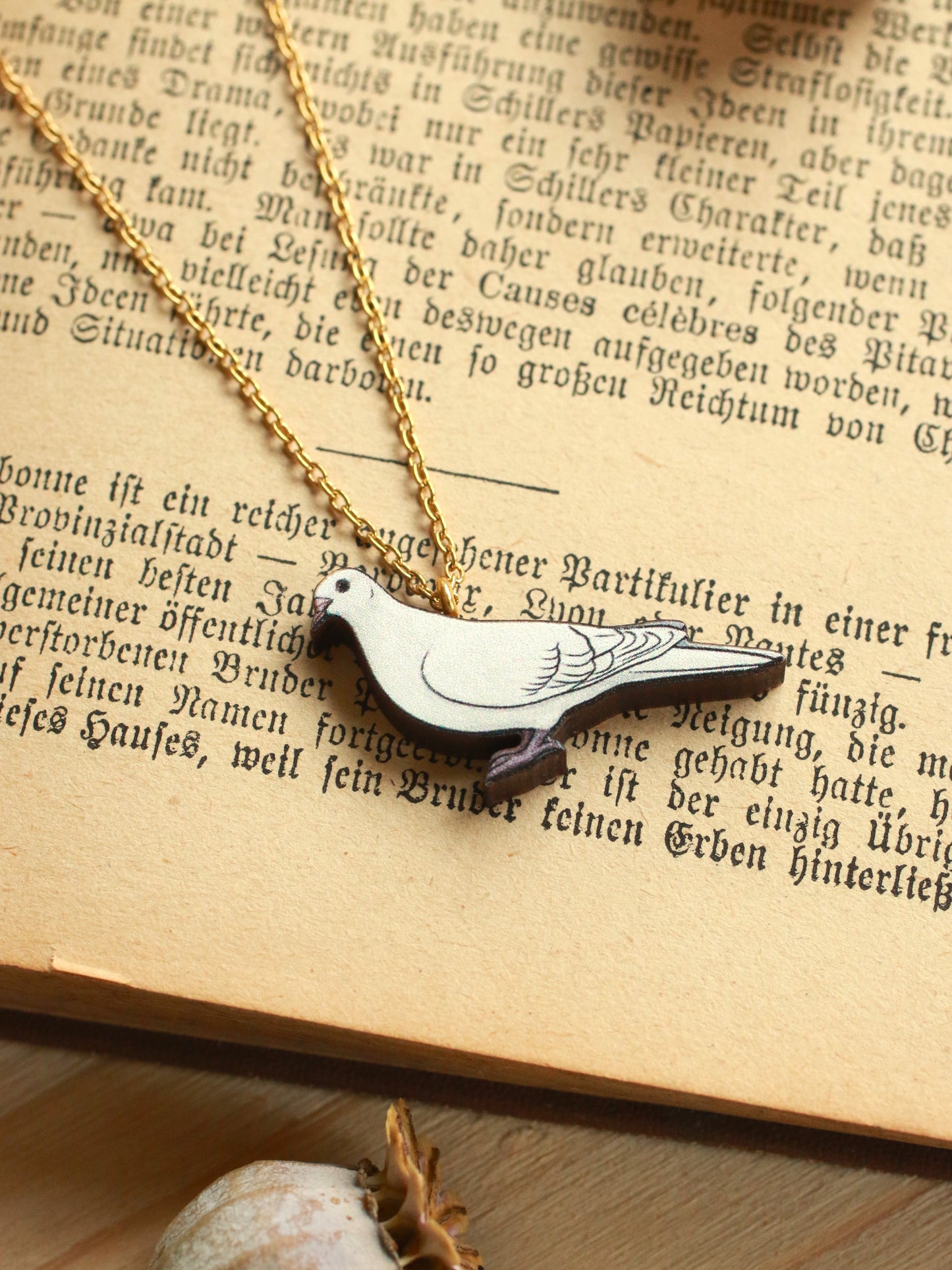 White dove necklace