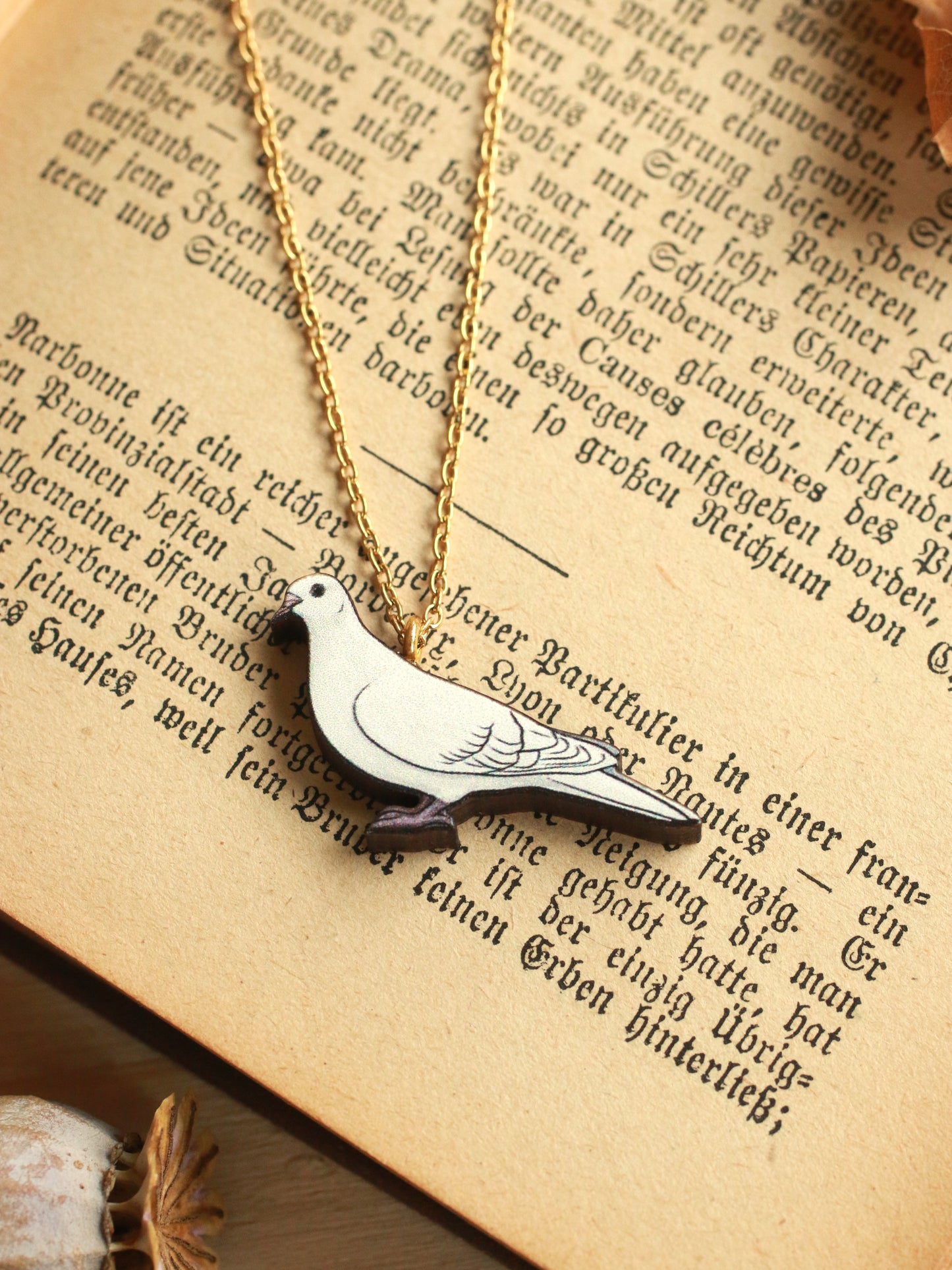 White dove necklace