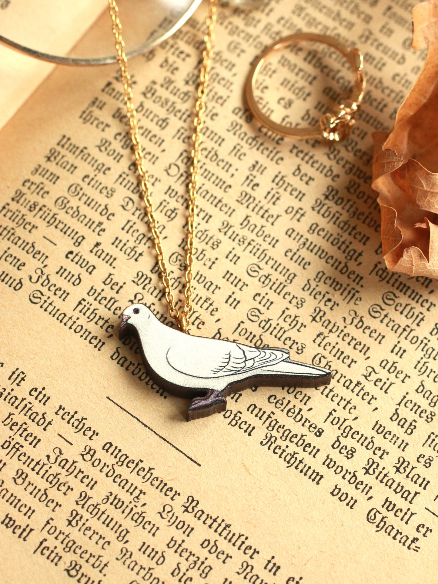 White dove necklace