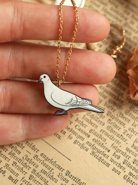 White dove necklace