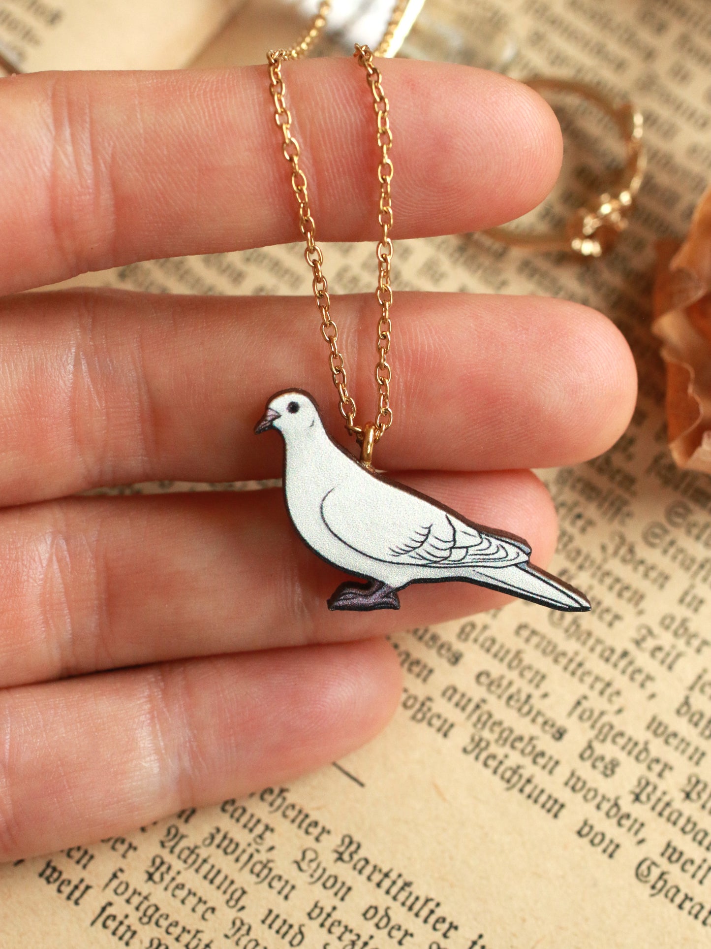 White dove necklace