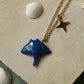 Dark blue Manta ray necklace