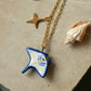 Dark blue Manta ray necklace