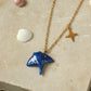 Dark blue Manta ray necklace