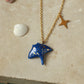 Dark blue Manta ray necklace