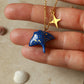 Dark blue Manta ray necklace