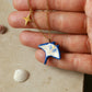 Dark blue Manta ray necklace