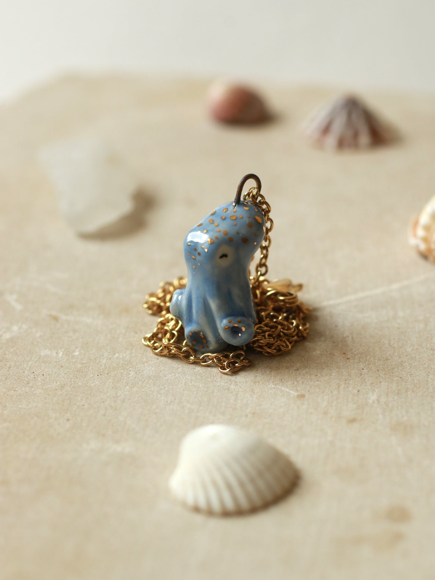 Blue octopus necklace