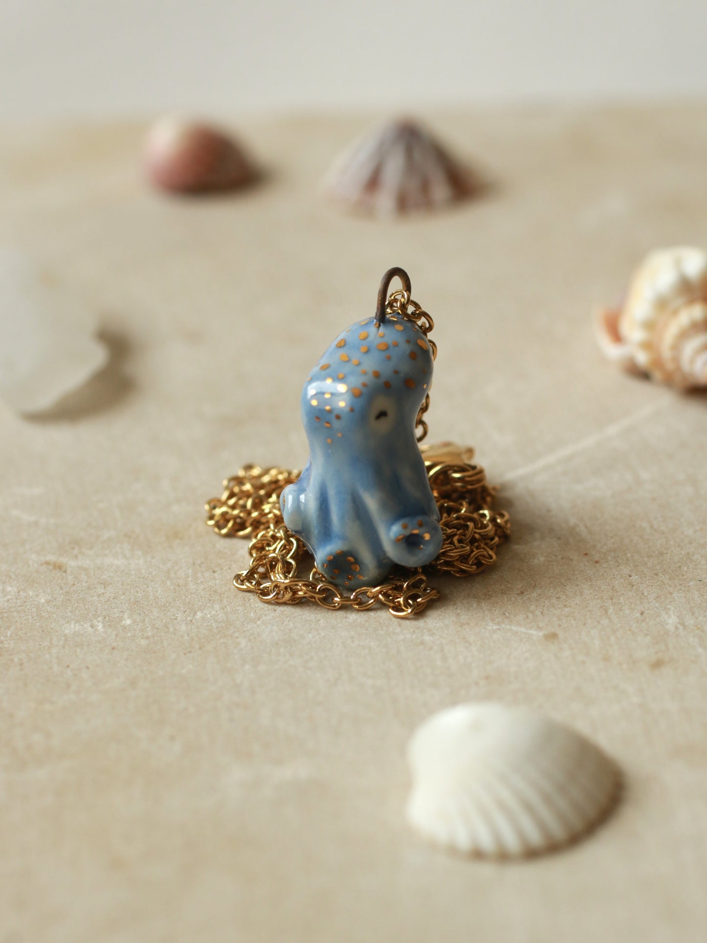 Blue octopus necklace