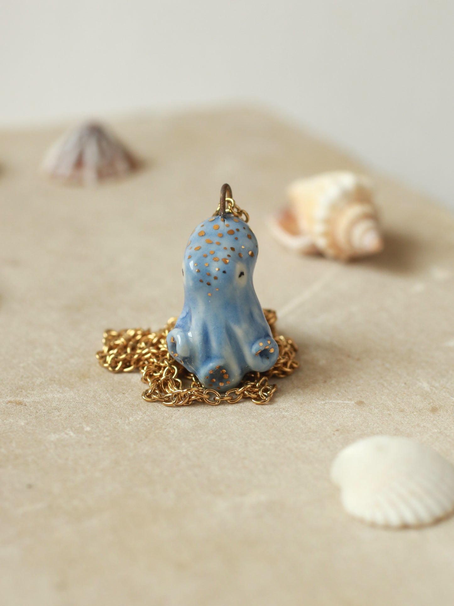 Blue octopus necklace