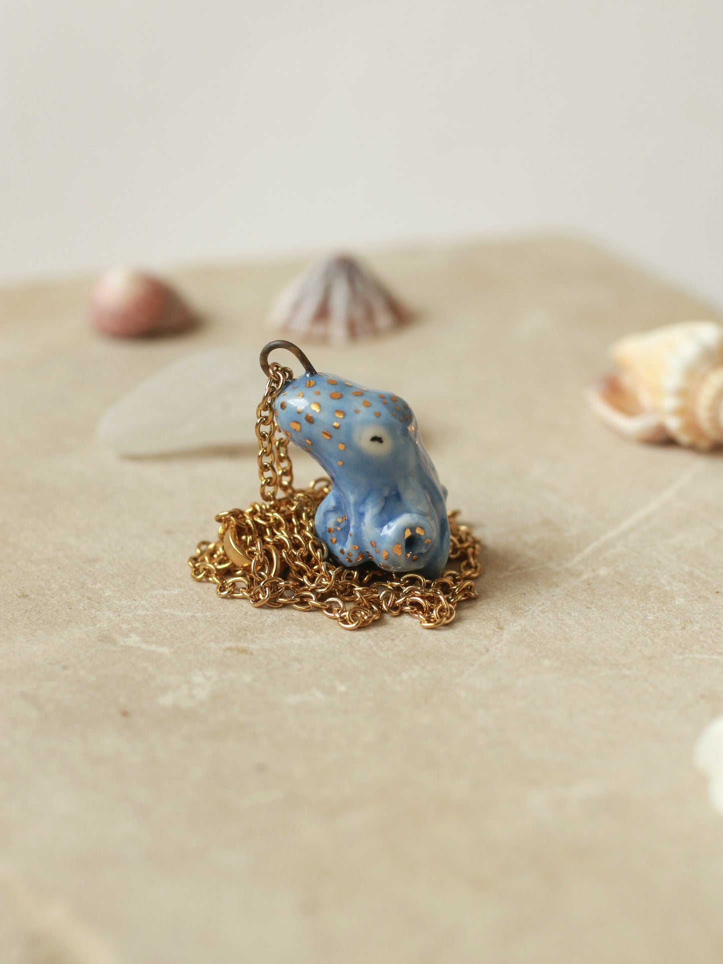 Blue octopus necklace