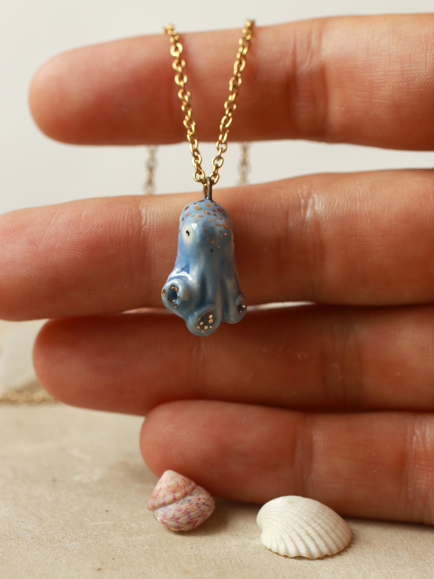 Blue octopus necklace