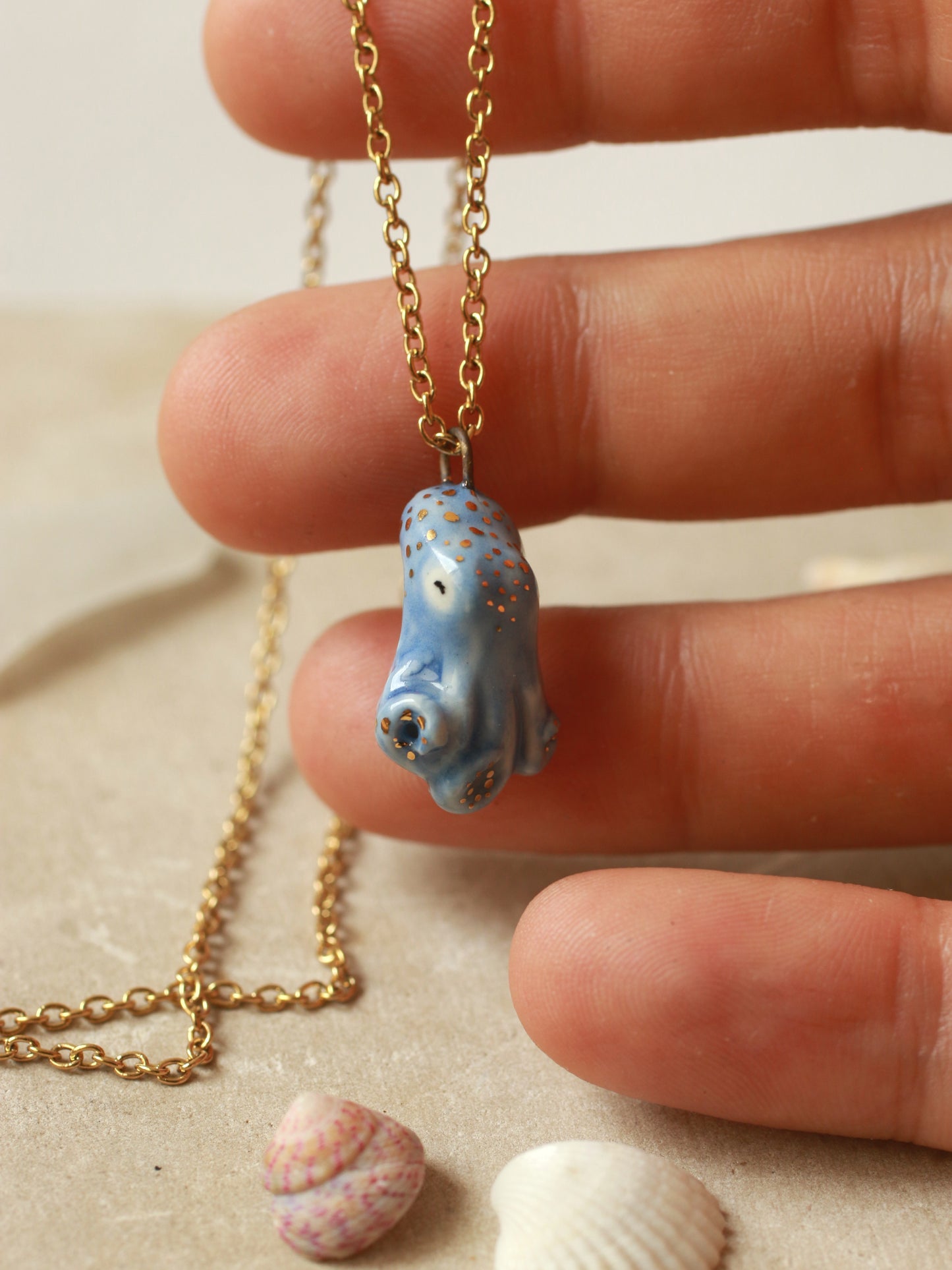 Blue octopus necklace
