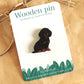 Dachshund pin - wooden dog brooch