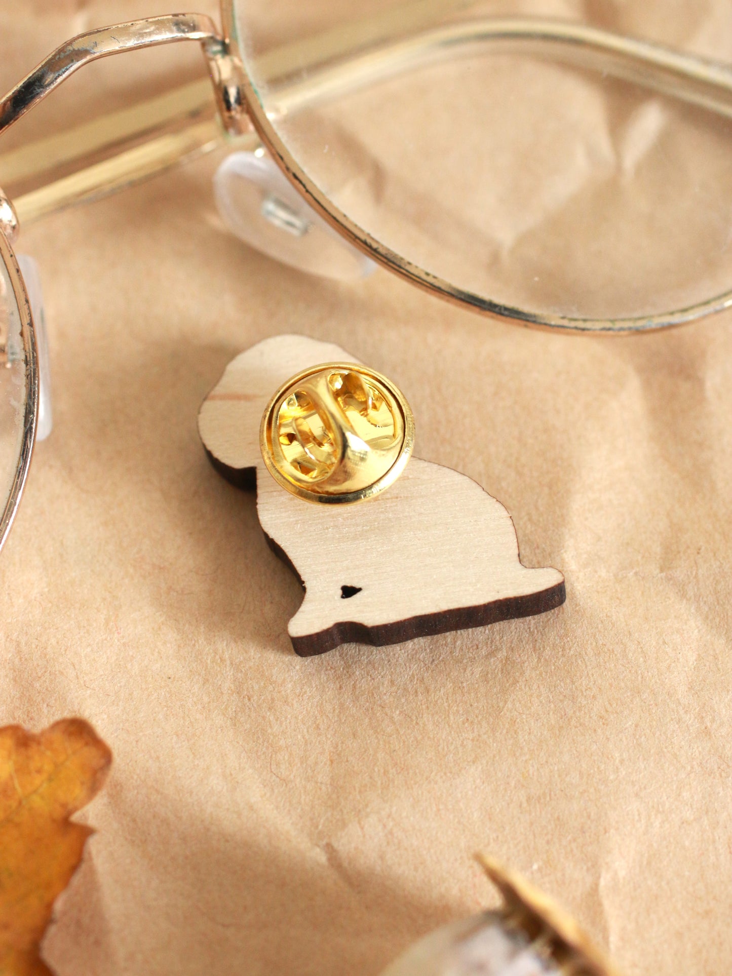 Dachshund pin - wooden dog brooch