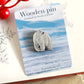 Polar bear pin - wooden polar bear brooch