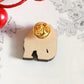 Polar bear pin - wooden polar bear brooch