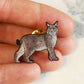 Lynx pin - wooden lynx brooch