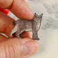 Lynx pin - wooden lynx brooch