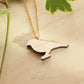 Greenfinch necklace - wooden Green finch pendant