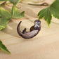 Otter pin - wooden otter brooch