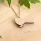 Long-tailed tit necklace - wooden bird pendant