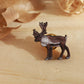 Reindeer pin - wooden reindeer brooch