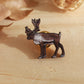 Reindeer pin - wooden reindeer brooch