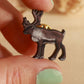 Reindeer pin - wooden reindeer brooch