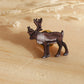 Reindeer pin - wooden reindeer brooch