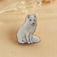 Arctic fox pin - white fox cub brooch