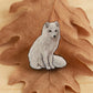 Arctic fox pin - white fox cub brooch