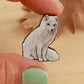 Arctic fox pin - white fox cub brooch