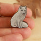 Arctic fox pin - white fox cub brooch