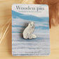 Arctic fox pin - white fox cub brooch