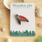 Sea turtle pin - wooden turtle brooch