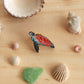 Sea turtle pin - wooden turtle brooch