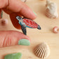 Sea turtle pin - wooden turtle brooch